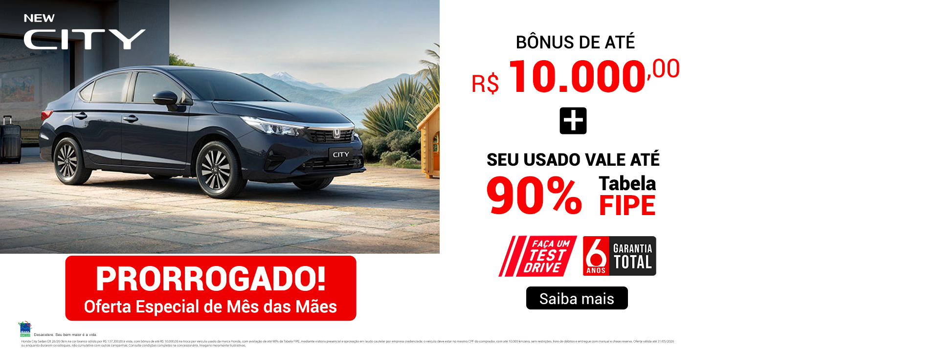 City Sedan - BÔNUS 10K -Maio