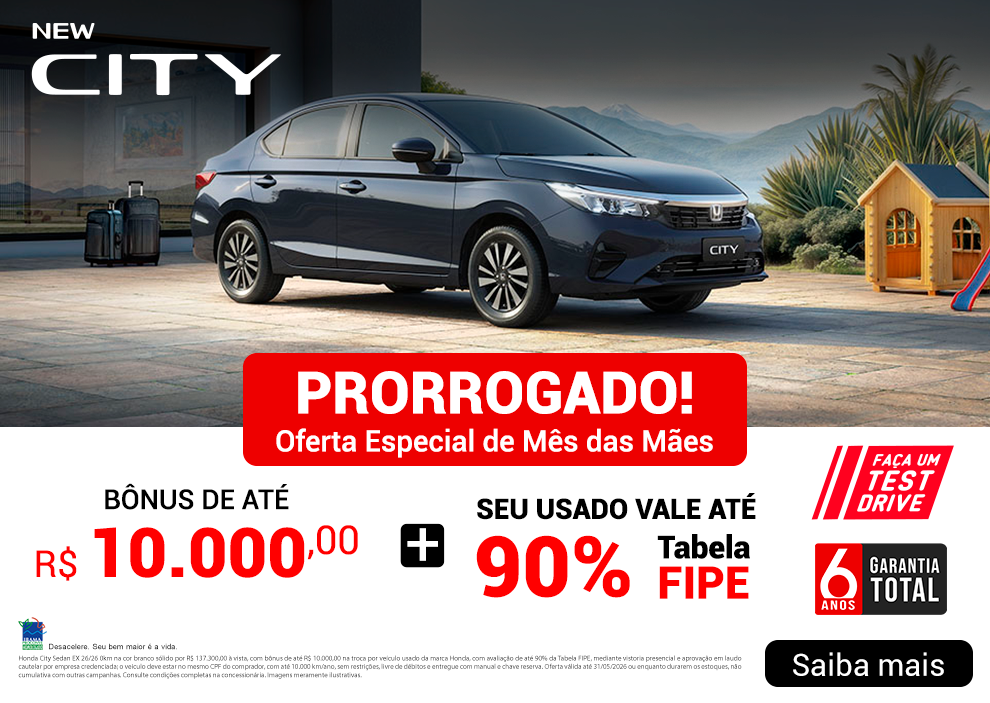 City Sedan - BÔNUS 10K -Maio