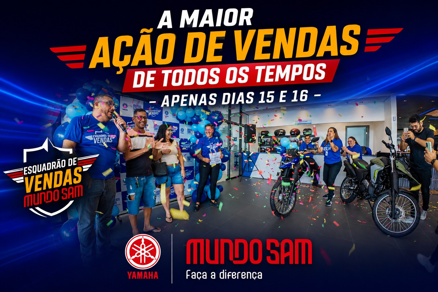 Primeiro dia do Esquadrão de Vendas movimenta a Mundo Sam Yamaha em Maceió e já realiza diversos sonhos