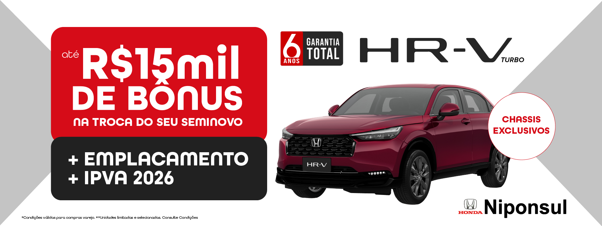 HR-V 15 mil de bonus