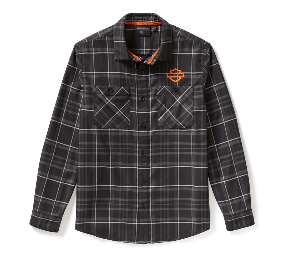 Camisa  H-D® TECH Coolmax® xadrez de manga comprida masculina R$850,00