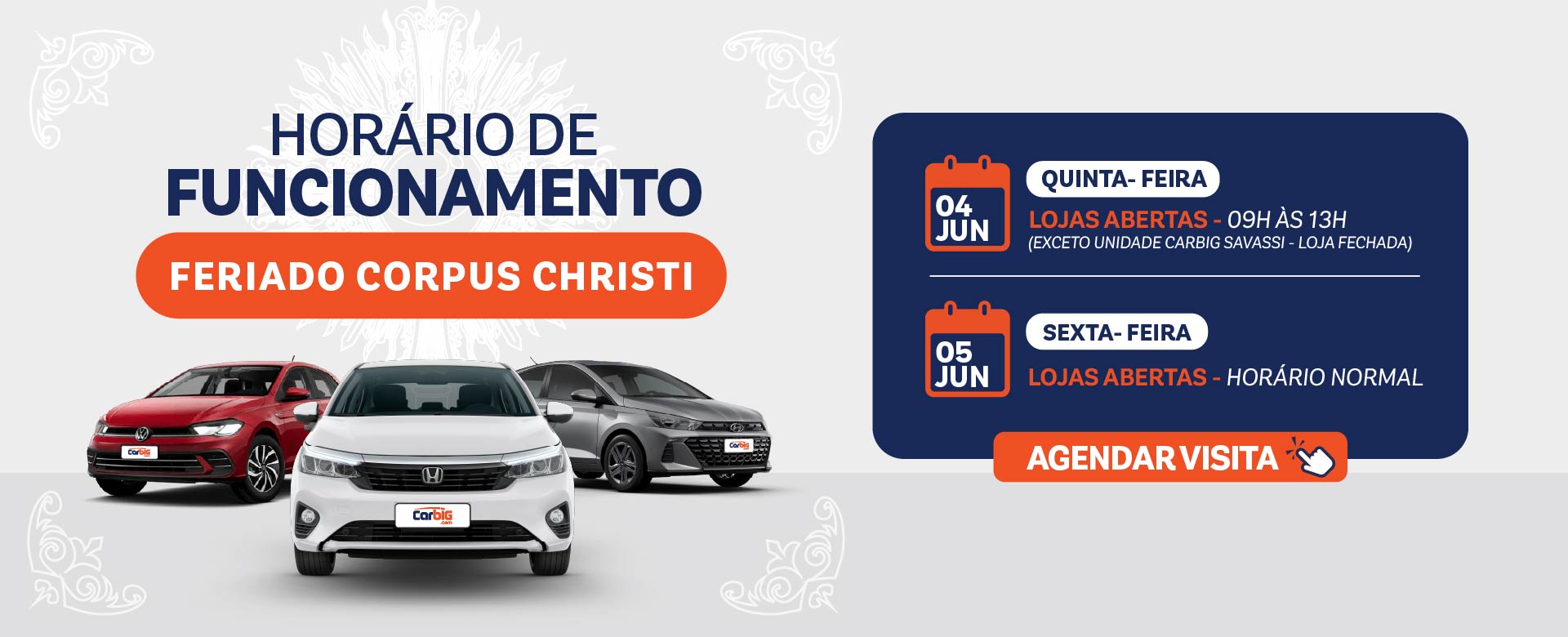 Horário de Funcionamento Feriado l Corpus Cristi