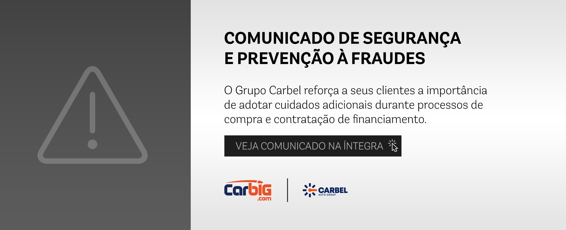 Comunicado l Segurança e Prevenção a Fraudes