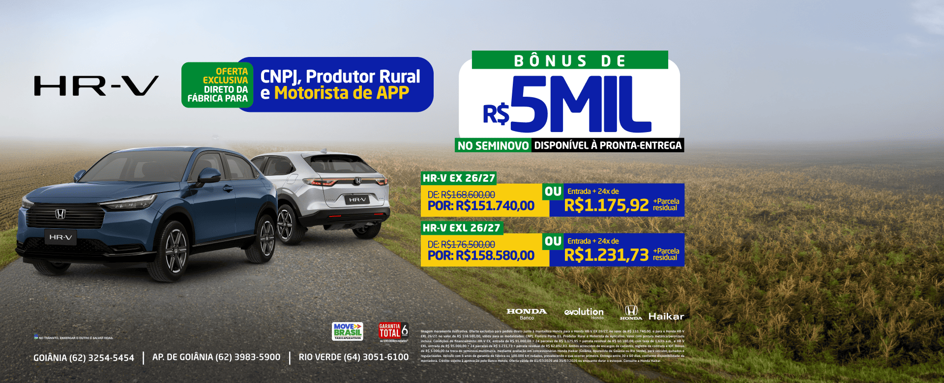 banner hkmtz-07-26-001 - oferta hrv ex e exl - cnpj, produtor rural e motorista