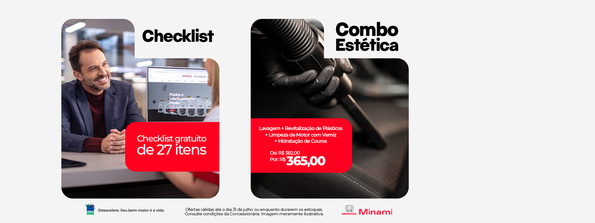 Checklist e combo de estética