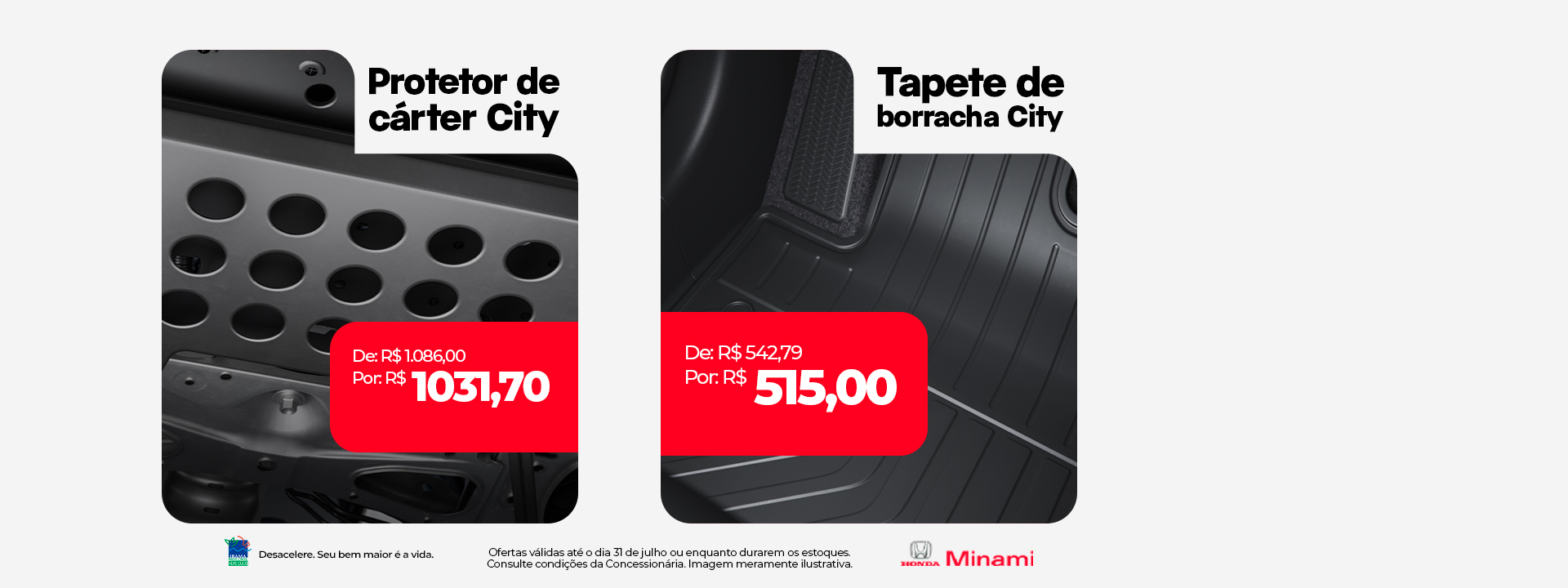 Protetor de Cárter City ou Tapete de borracha City