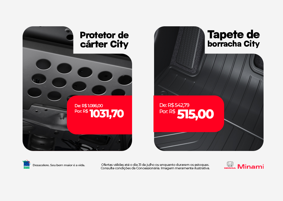 Protetor de Cárter City ou Tapete de borracha City