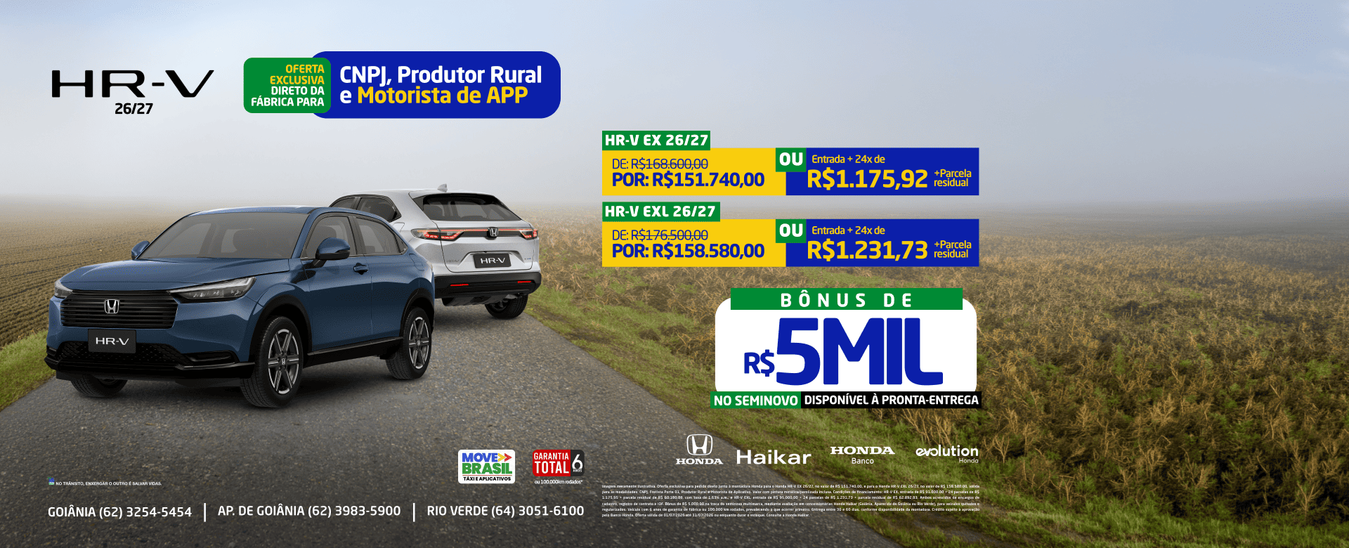 banner hkmtz-07-26-001 - oferta hrv ex e exl - cnpj, produtor rural e motorista