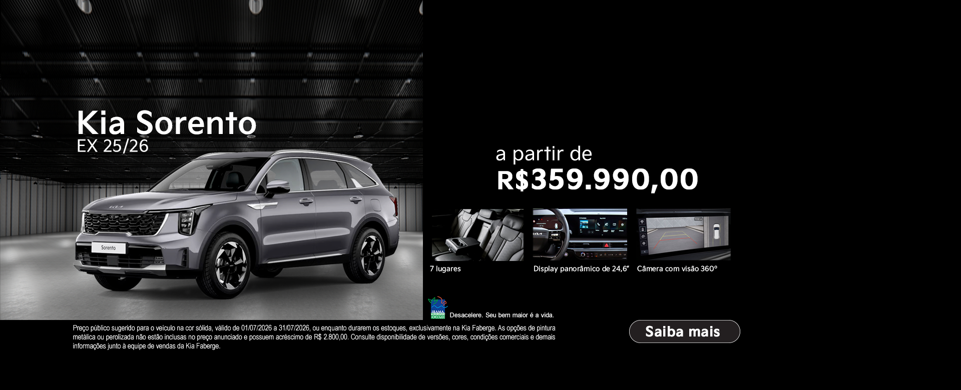 banner banner kia sorento - julho