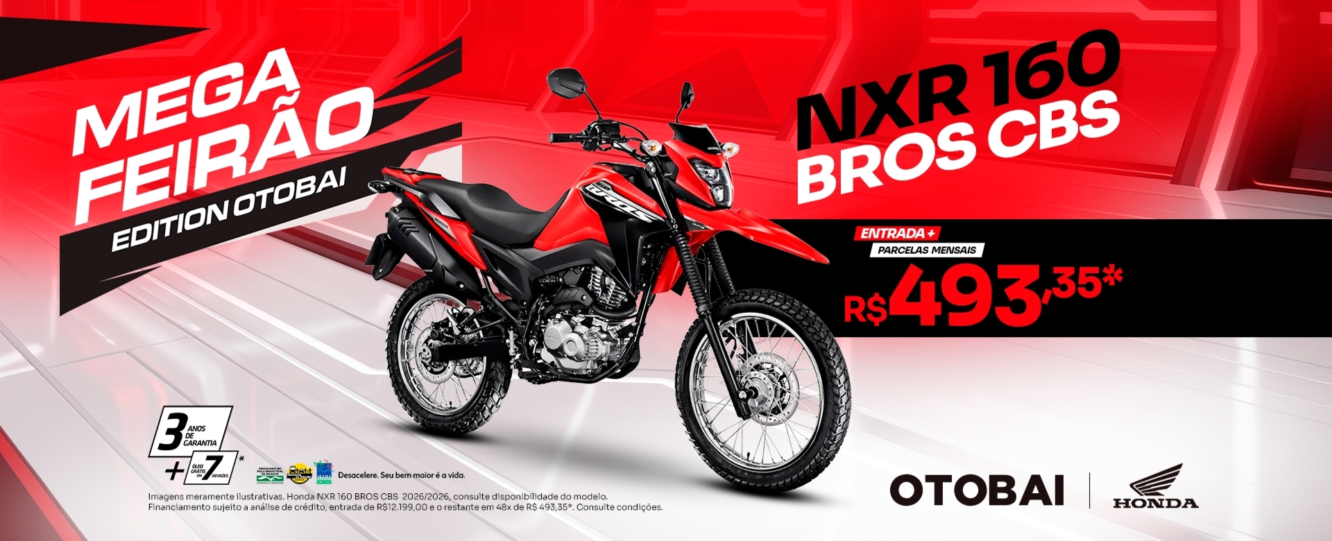 banner mega feirão NXR 160 Bros