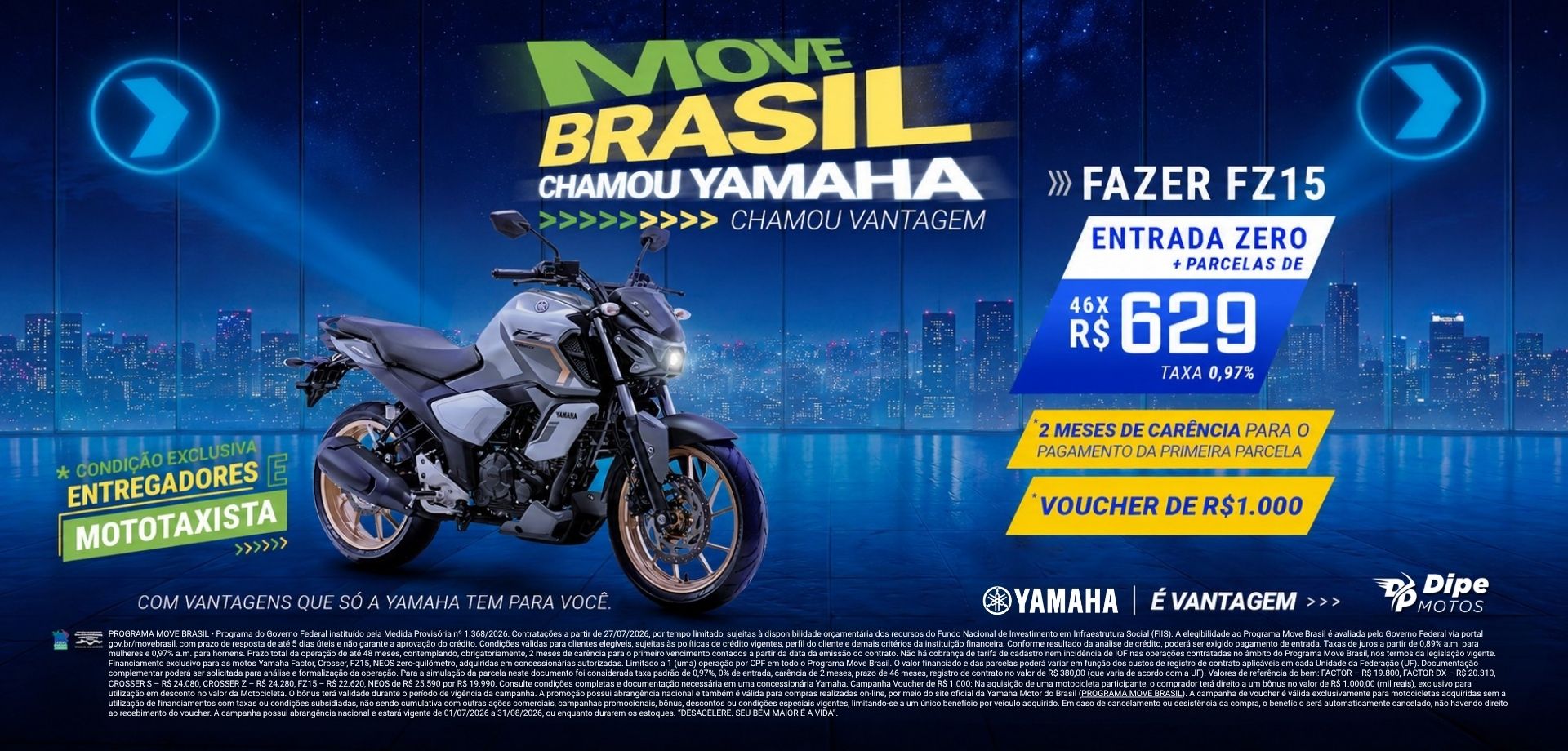 banner move brasil: fz15