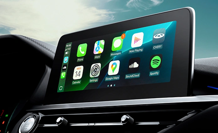 Central multimídia de 10,25” touchscreen.