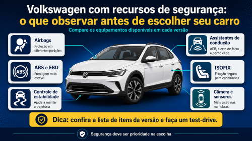 Volkswagen com recursos de segurança: o que observar antes de escolher seu carro
