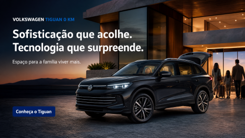 Volkswagen Tiguan 0 km: sofisticação, tecnologia e espaço para a família